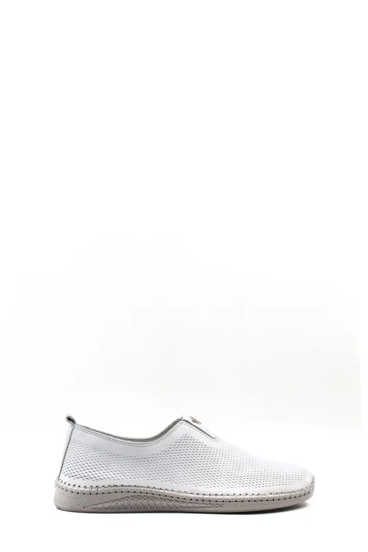 Men's White Mesh Slip-On Casual Shoes with Stitch Detailing - Wessi sold by Wessi