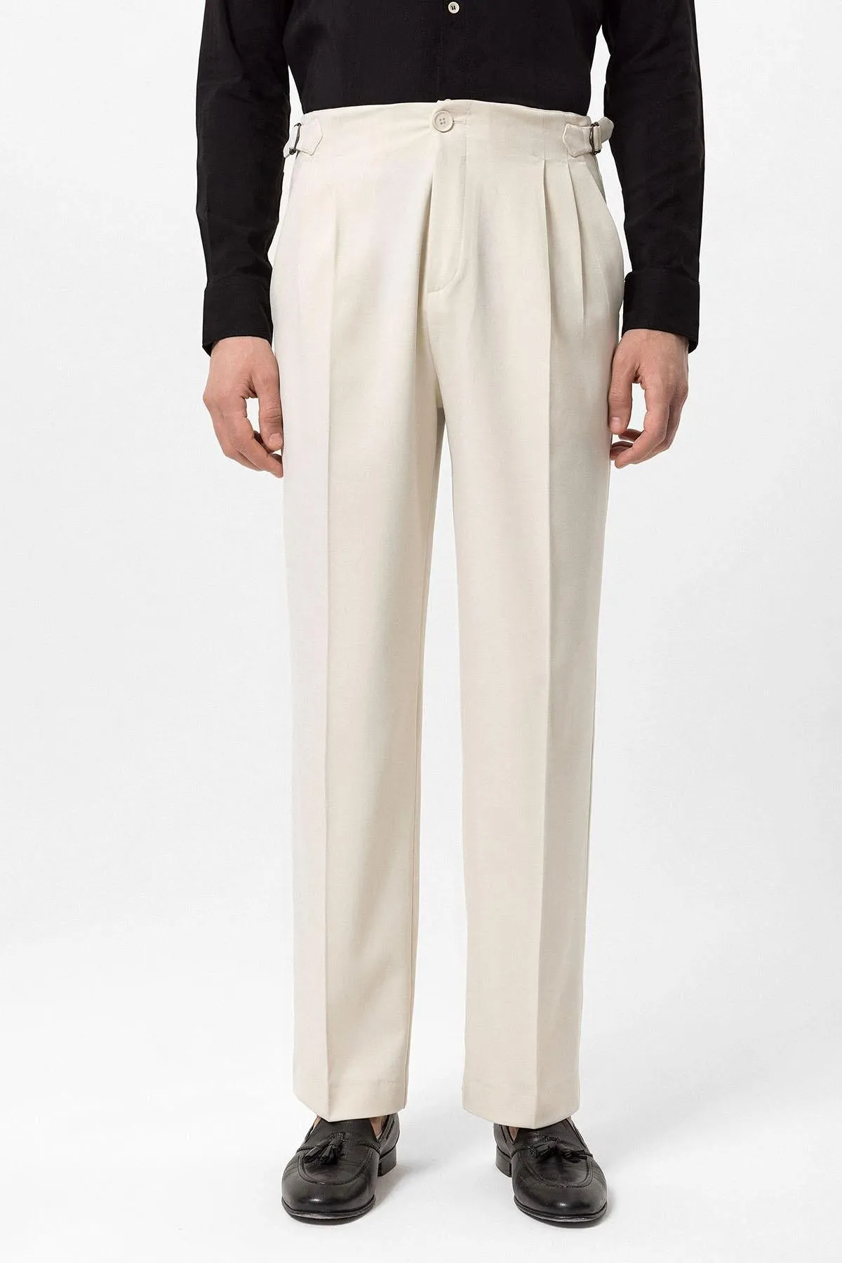 Men's Ecru Slim Fit Pants - Wessi sold by Wessi product image thumbnail 2