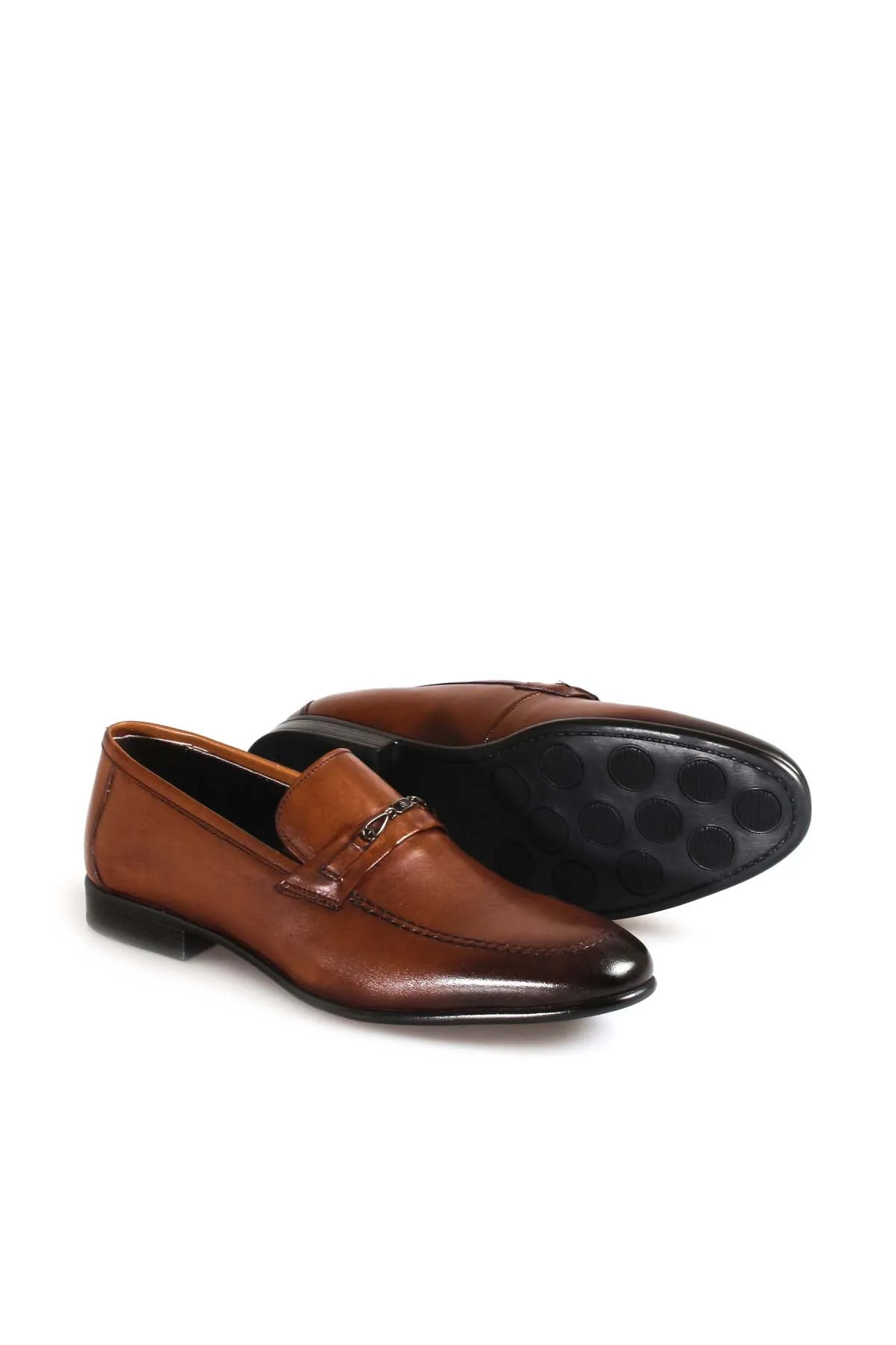 Men's Brown Leather Loafers with Metal Bit Detail - Wessi sold by Wessi product image thumbnail 4