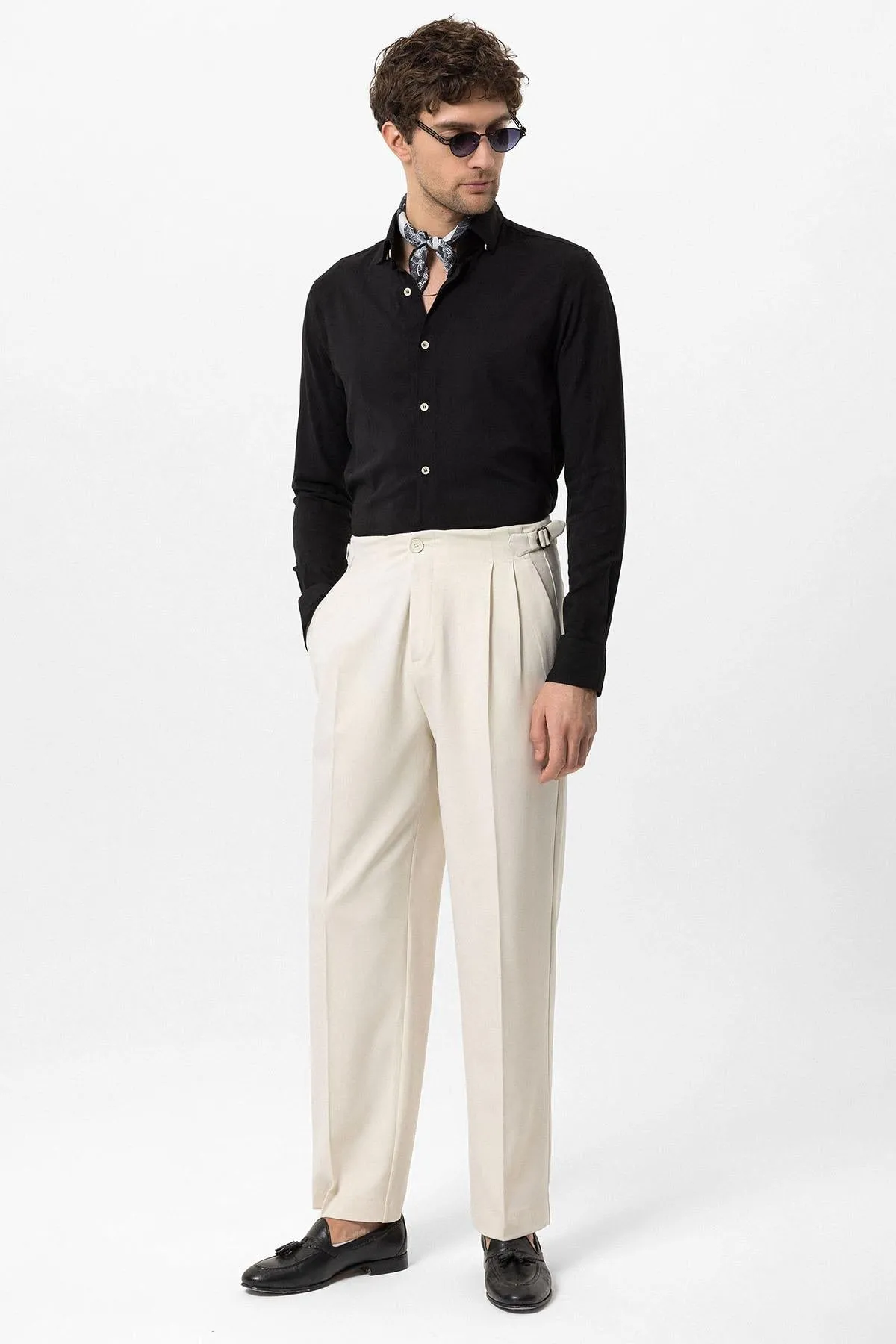 Men's Ecru Slim Fit Pants - Wessi sold by Wessi product image thumbnail 3