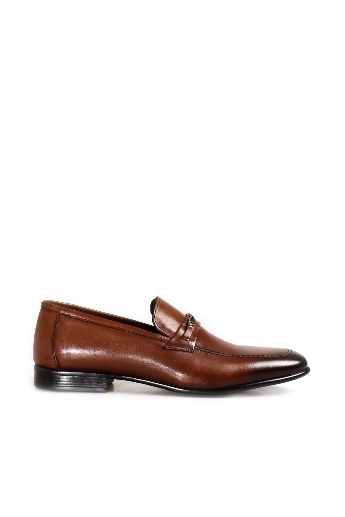 Men's Brown Leather Loafers with Metal Bit Detail - Wessi sold by Wessi