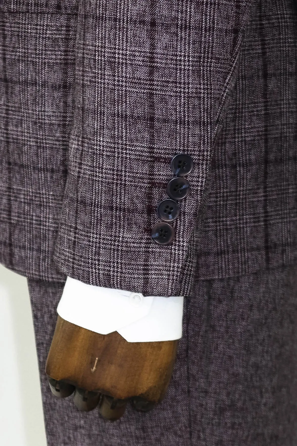 Slim Fit Checked Burgundy Men Suit - Wessi sold by Wessi product image thumbnail 3