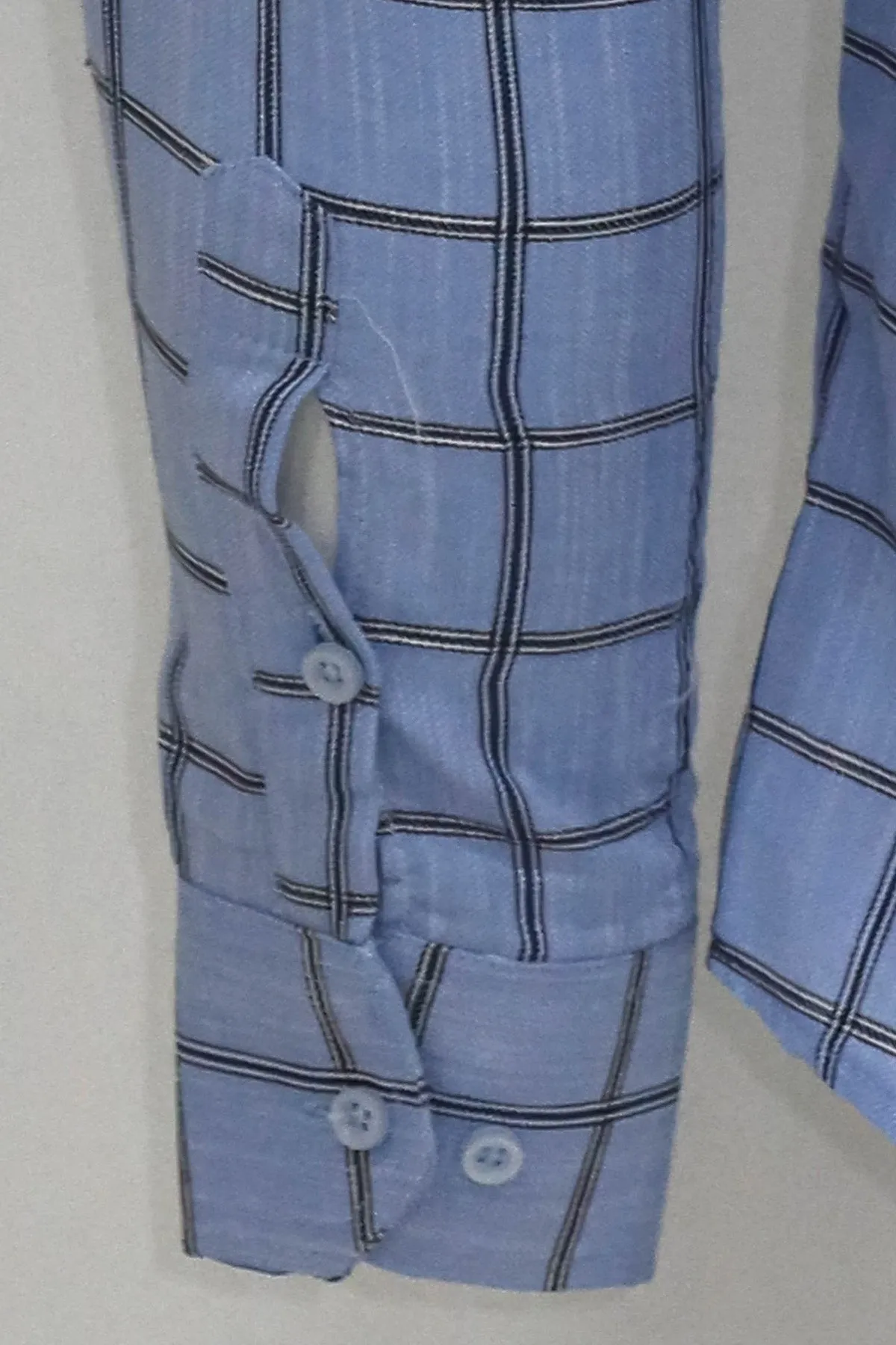 Plaid Slim Fit Blue Men Shirt - Wessi sold by Wessi product image thumbnail 4