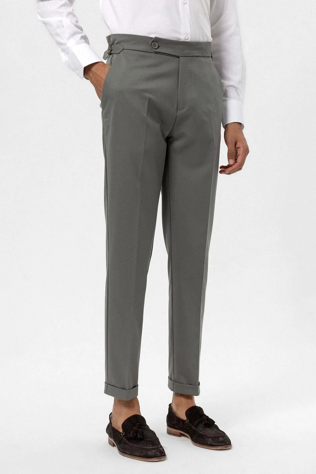 Men's Khaki High-Waist Regular Fit Pants - Wessi sold by Wessi product image thumbnail 3