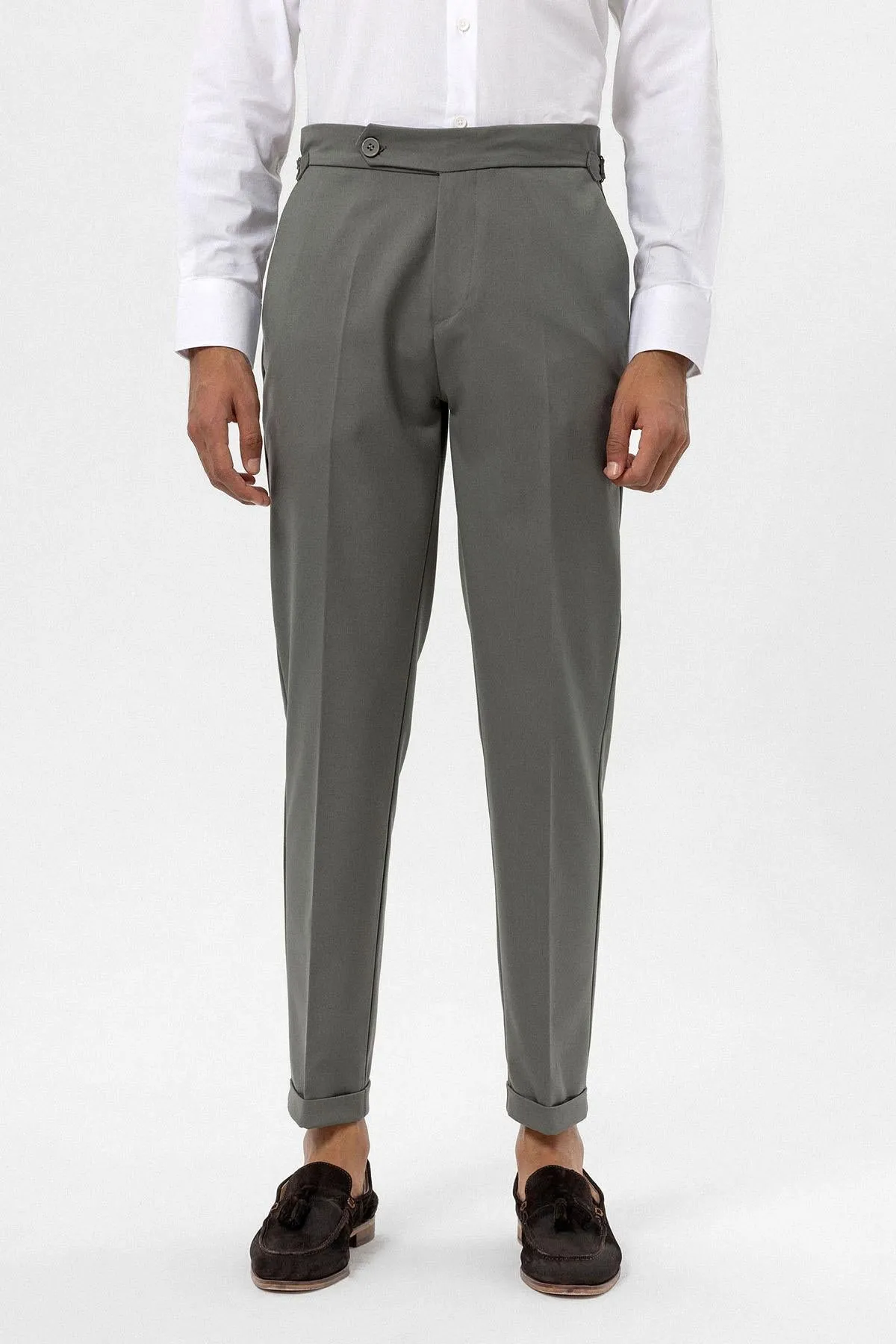 Men's Khaki High-Waist Regular Fit Pants - Wessi sold by Wessi