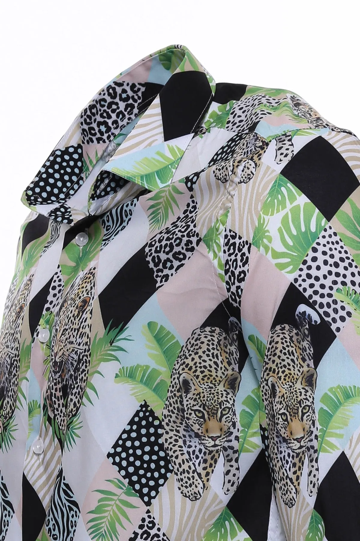 Leopard Pattern Long Sleeves Multicolor Men Shirt - Wessi sold by Wessi product image thumbnail 5