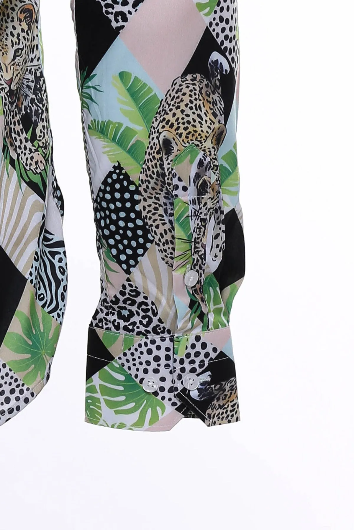 Leopard Pattern Long Sleeves Multicolor Men Shirt - Wessi sold by Wessi product image thumbnail 3