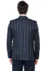 Striped Dark Blue Slim-Fit Blazer - Wessi sold by Wessi