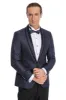 Shawl Lapel Patterned Slim Fit Navy Blue Tuxedo | Wessi sold by Wessi