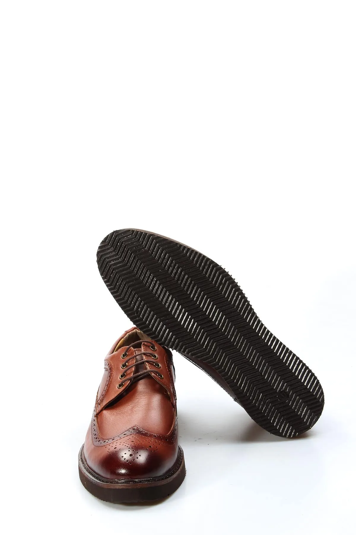 Men's Brown Brogue Leather Dress Shoes - Wessi sold by Wessi product image thumbnail 5