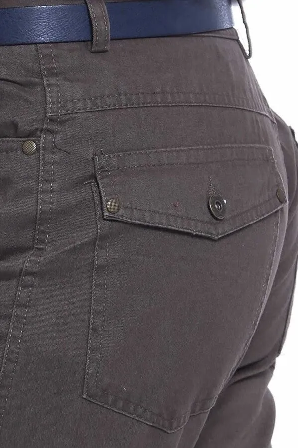 Flap Pockets Suede Cotton Slim Fit Khaki Men Pants - Wessi sold by Wessi product image thumbnail 2