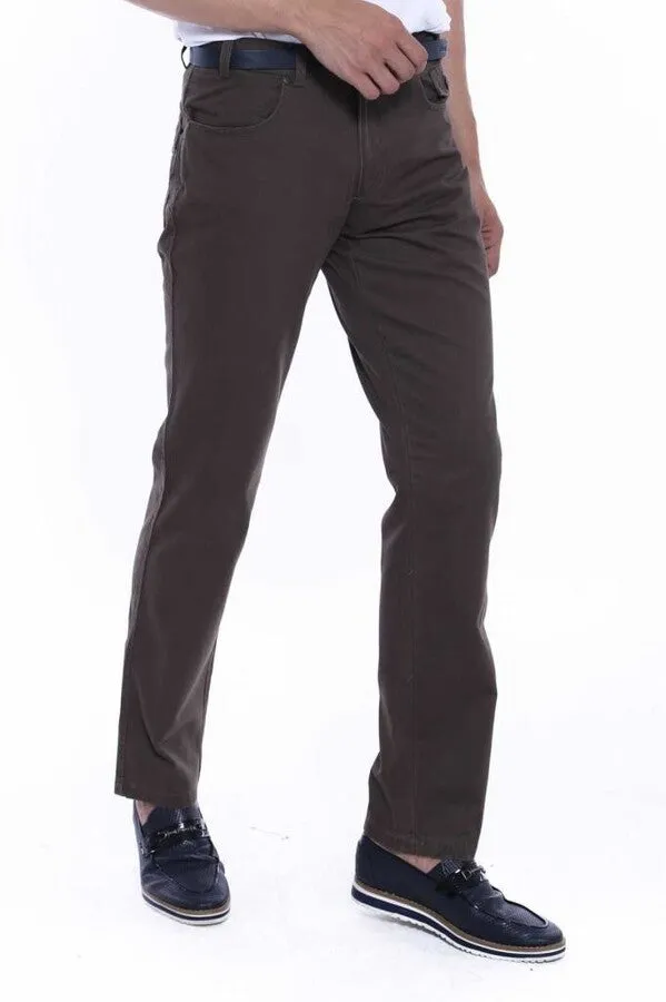 Flap Pockets Suede Cotton Slim Fit Khaki Men Pants - Wessi sold by Wessi product image thumbnail 4