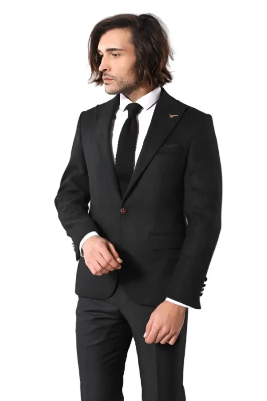 Single Button Pointed Collar Black Blazer - Wessi sold by Wessi