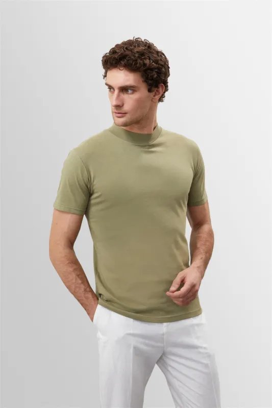 Men's Light Khaki Slim Fit Basic T-Shirt - Wessi sold by Wessi