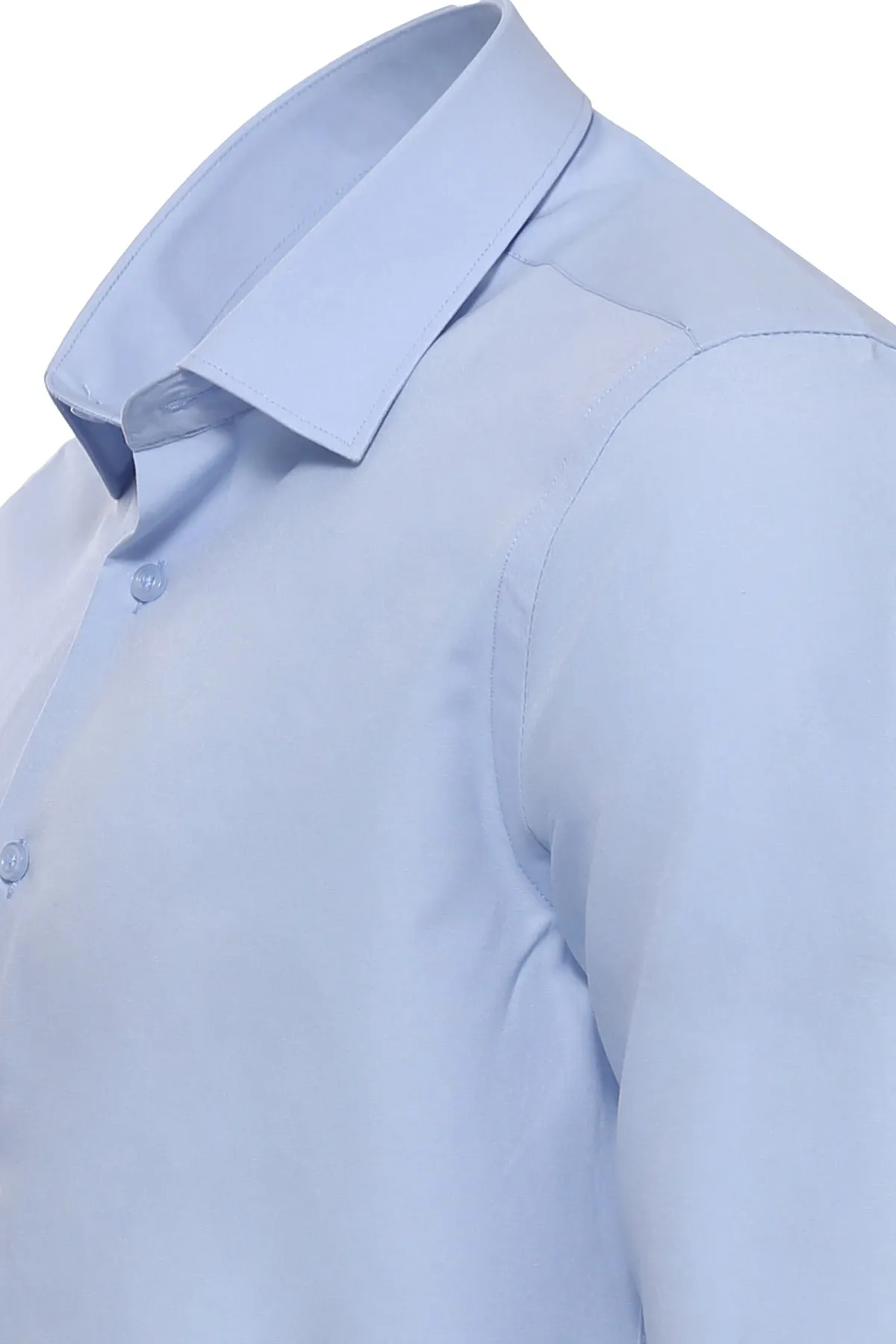 Sky Blue Plain Long Sleeves Regular Fit Shirt - Wessi sold by Wessi product image thumbnail 2