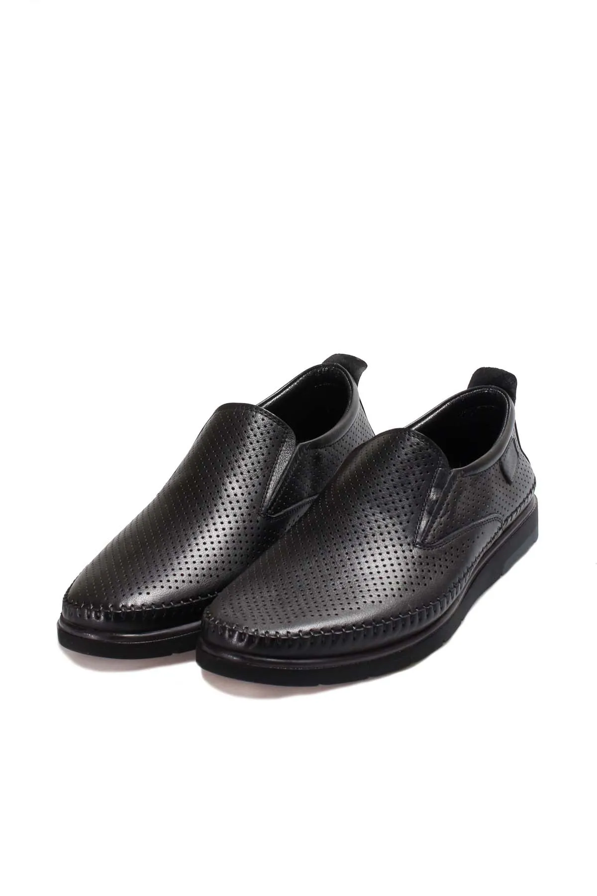 Black Perforated Leather Loafers Wessi sold by Wessi product image thumbnail 5