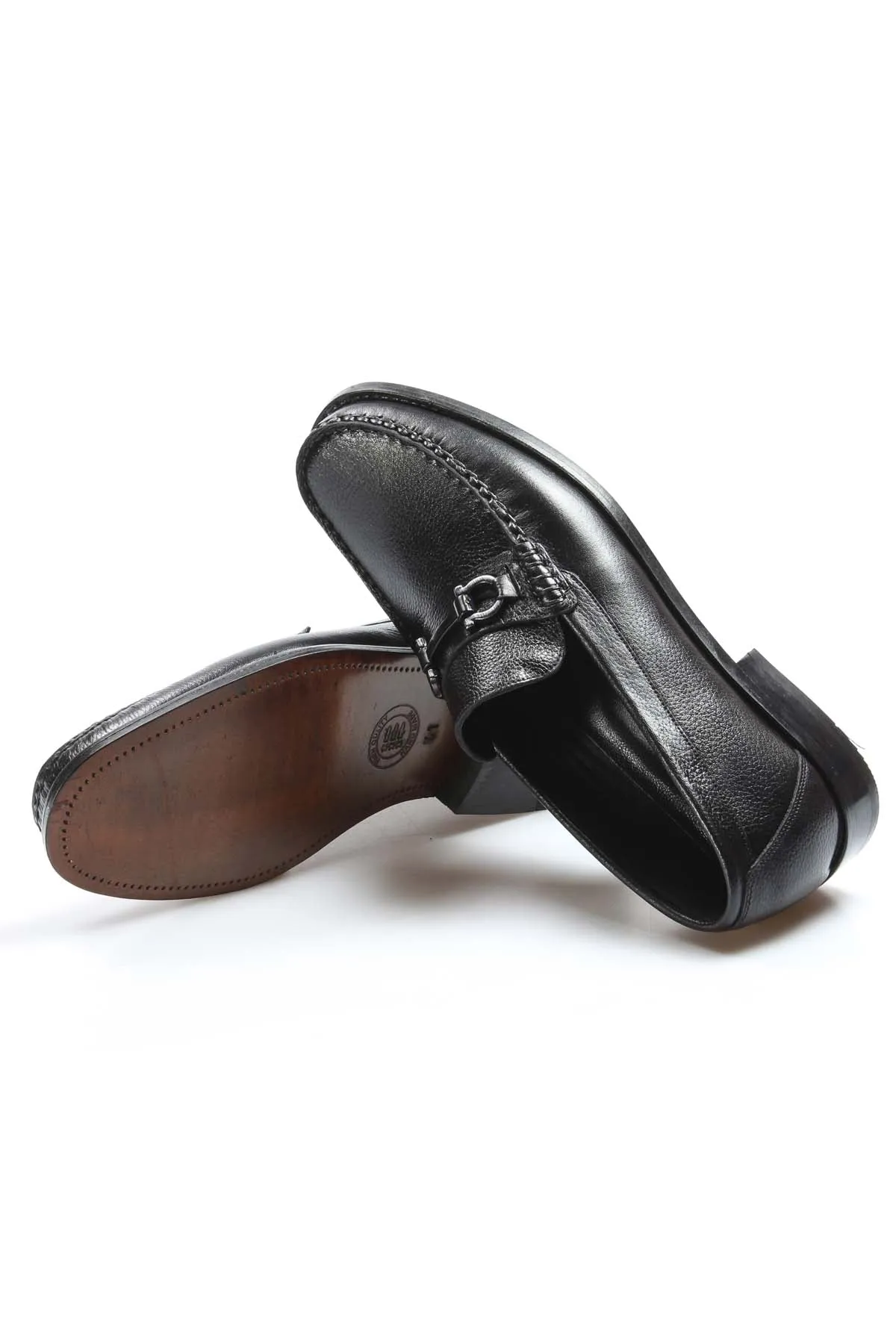 Men's Black Leather Buckle Loafers-Wessi sold by Wessi product image thumbnail 5