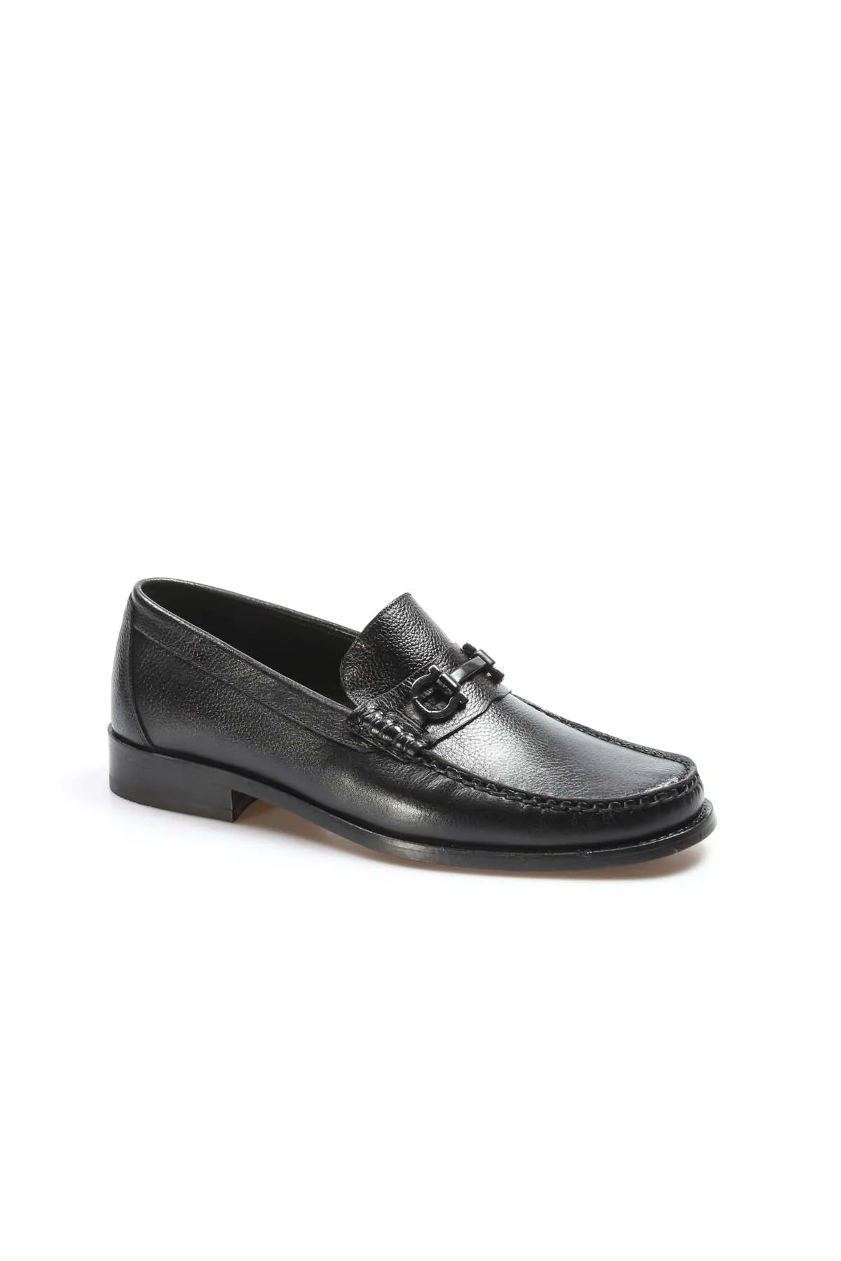 Men's Black Leather Buckle Loafers-Wessi sold by Wessi product image thumbnail 4