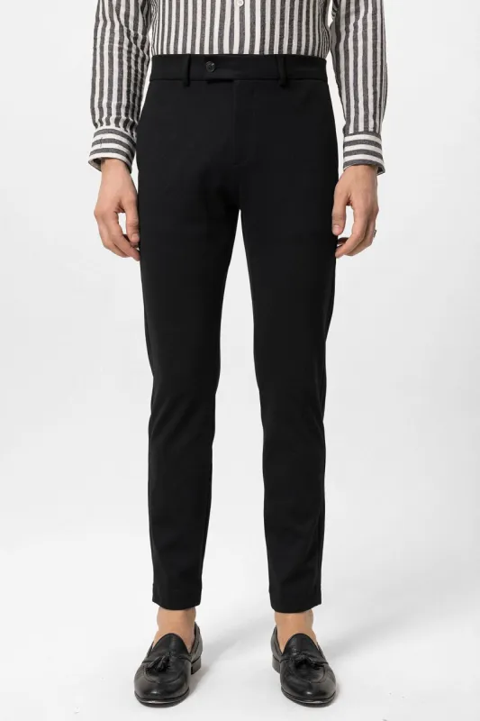 Black Slim Fit Men's Trousers - Wessi sold by Wessi