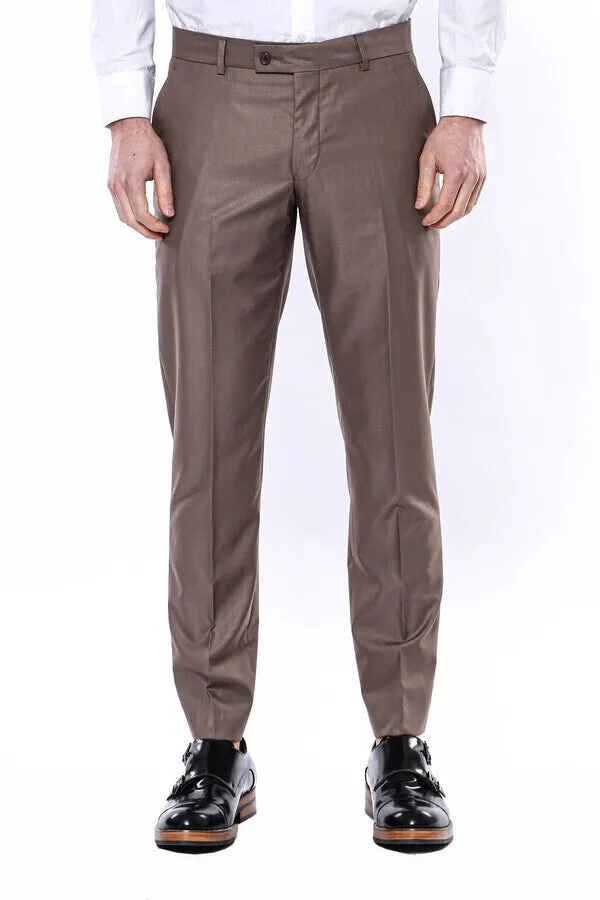 Plain Brown Men Trousers - Wessi sold by Wessi