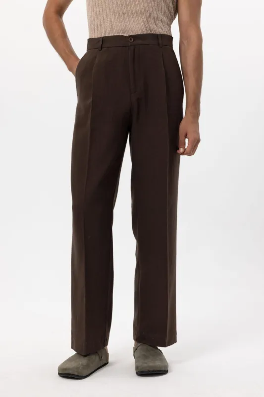 Men's Brown Linen Blend Baggy Pants - Wessi sold by Wessi
