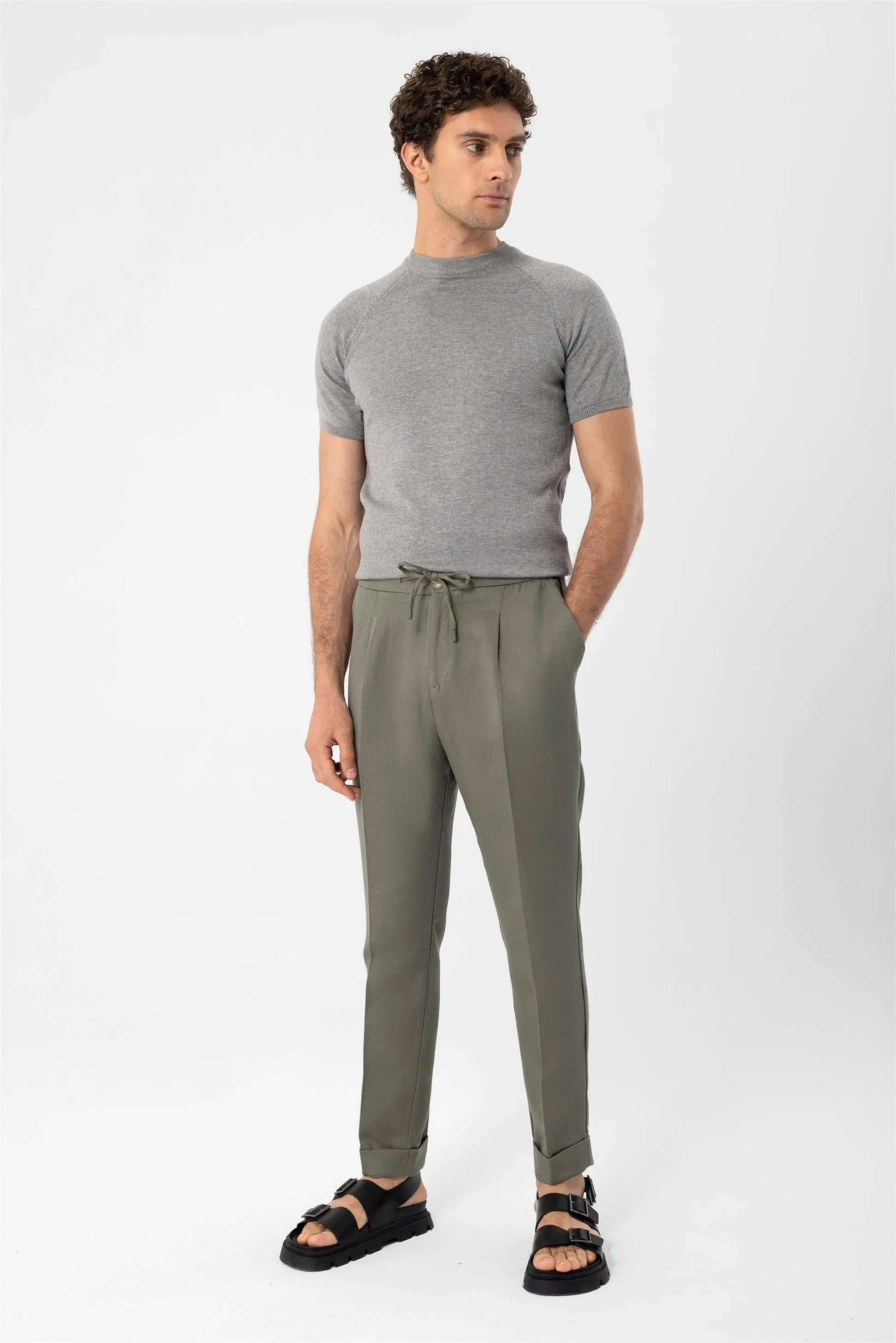 Grey Melange Crew Neck Knitwear T-Shirt - Wessi sold by Wessi