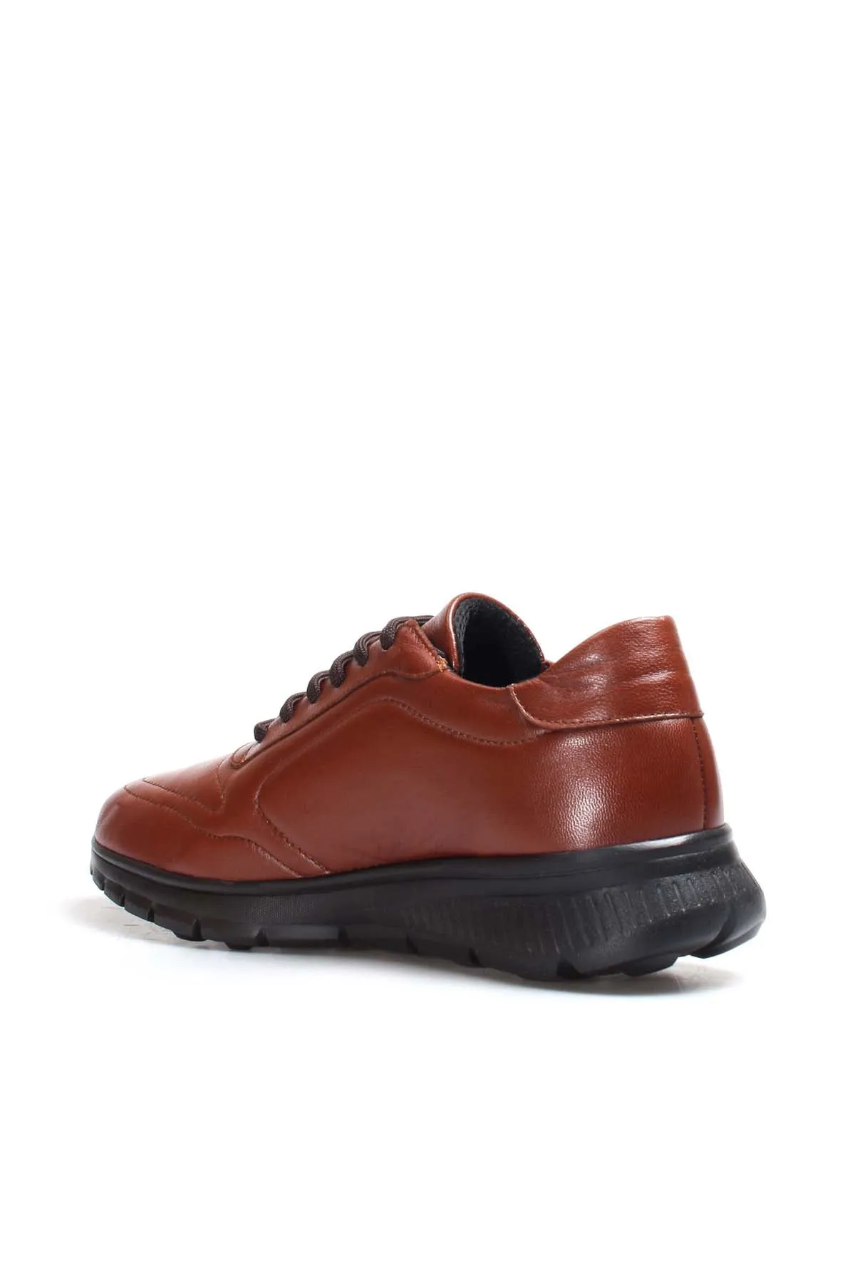 Men's Brown Leather Sneakers with Black Rubber Sole - Wessi sold by Wessi product image thumbnail 2