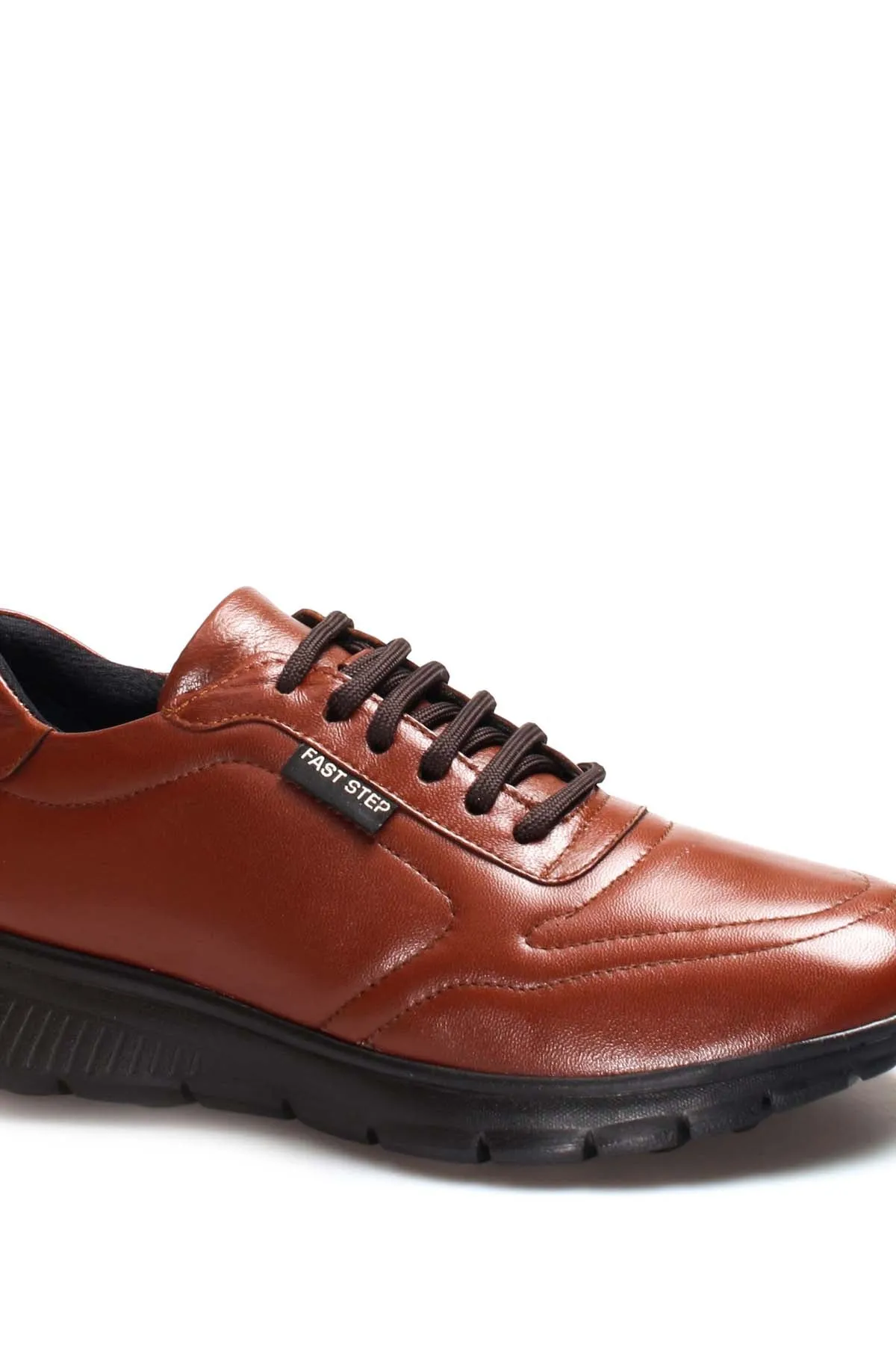 Men's Brown Leather Sneakers with Black Rubber Sole - Wessi sold by Wessi product image thumbnail 4