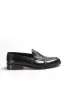 Men's Black Leather Loafers with Double Buckle Detail - Wessi sold by Wessi
