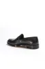 Men's Black Leather Loafers with Double Buckle Detail - Wessi sold by Wessi