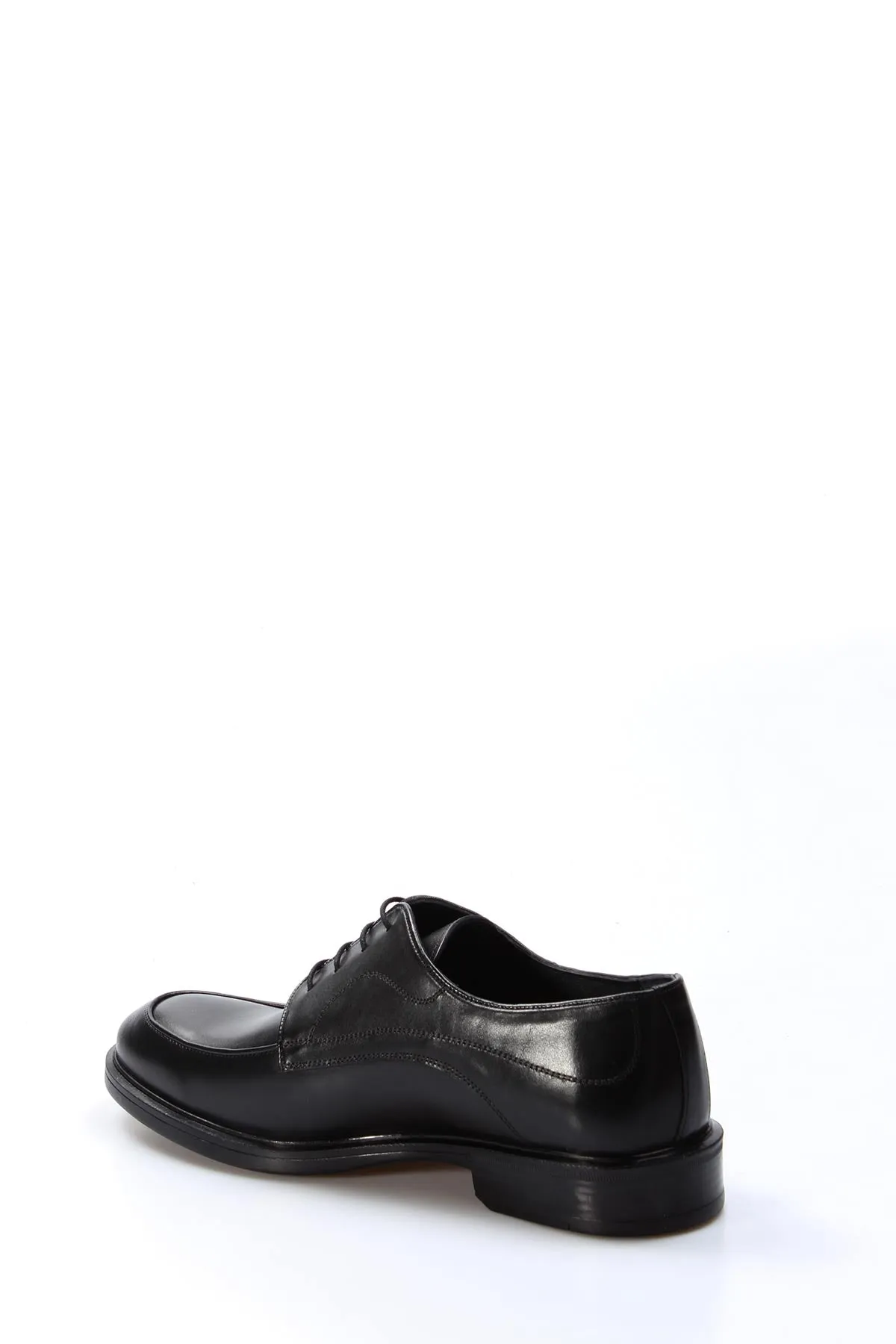 Men's Black Leather Derby Shoes with Subtle Stitch Detailing - Wessi sold by Wessi product image thumbnail 2