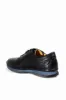Men's Black Leather Casual Sneakers with Blue Sole - Wessi sold by Wessi