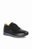 Men's Black Leather Casual Sneakers with Blue Sole - Wessi sold by Wessi