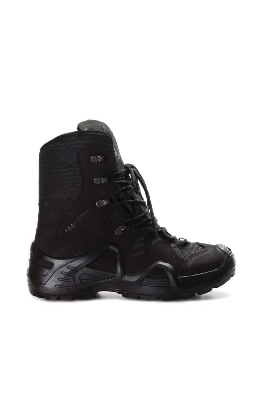 Men's Black Tactical Lace-Up Boots with Reinforced Toe and High Ankle Support - Wessi sold by Wessi