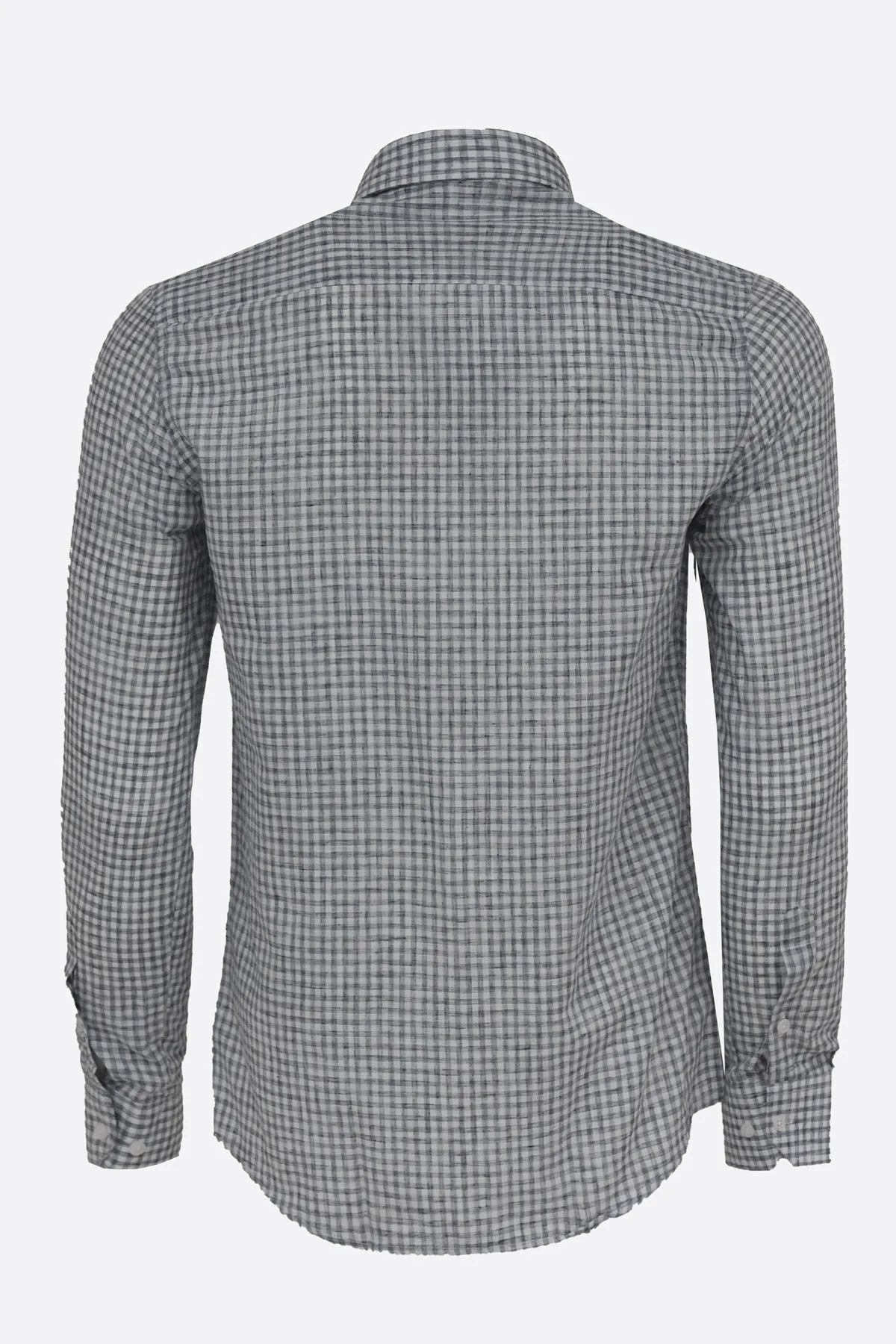 Plaid Slim Fit Black Men Shirt - Wessi sold by Wessi product image thumbnail 4