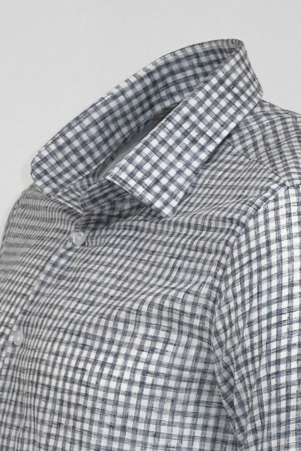 Plaid Slim Fit Black Men Shirt - Wessi sold by Wessi product image thumbnail 2