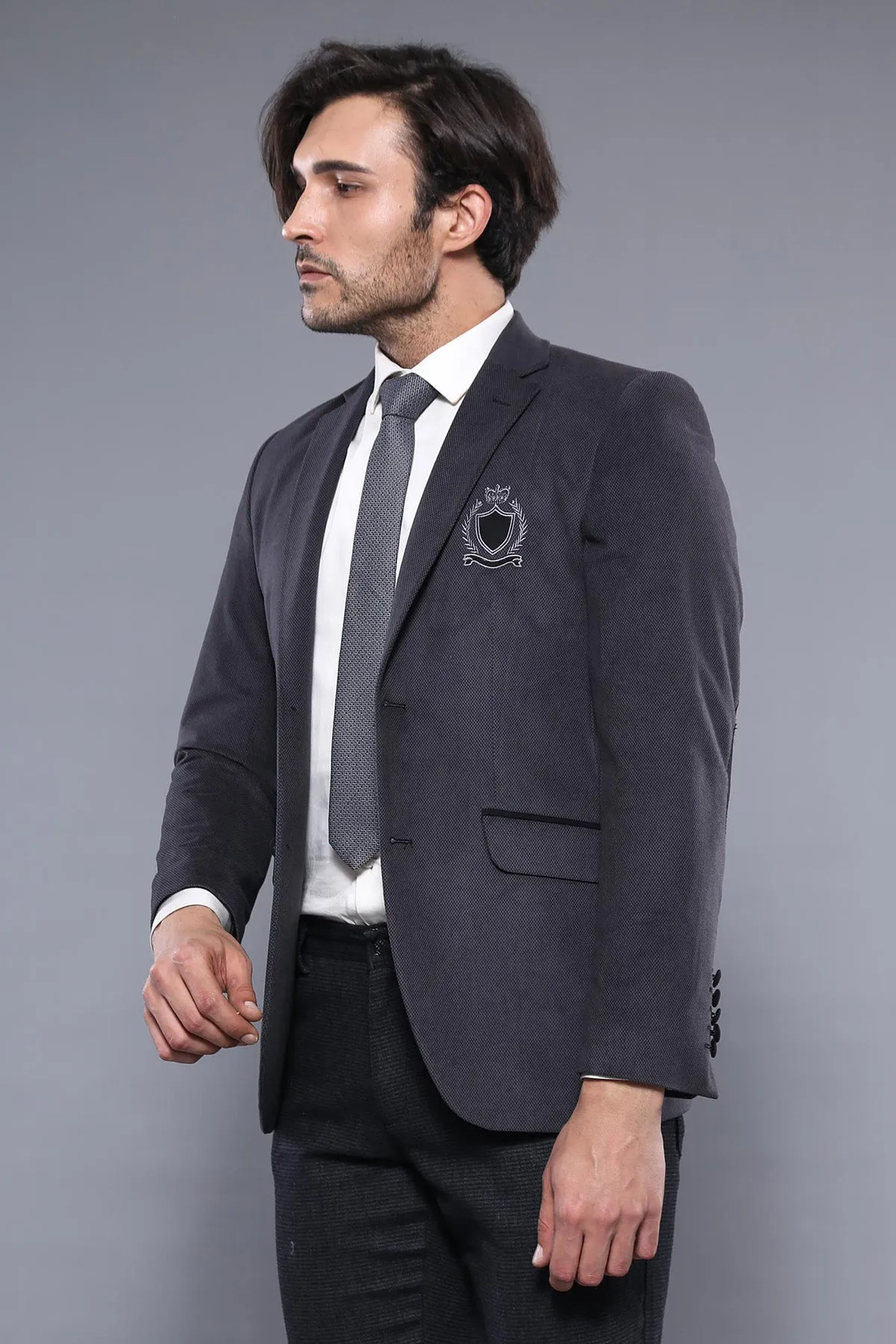Pocket Flap Rigging Velvet Grey Jacket-Wessi sold by Wessi