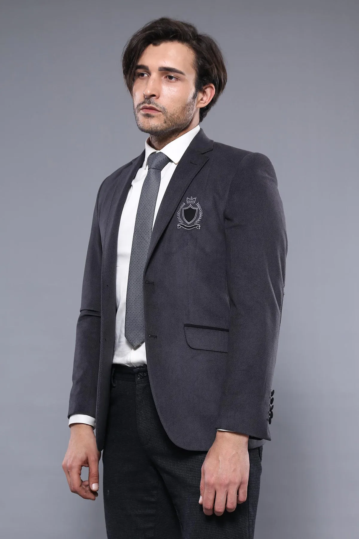 Pocket Flap Rigging Velvet Grey Jacket-Wessi sold by Wessi product image thumbnail 3