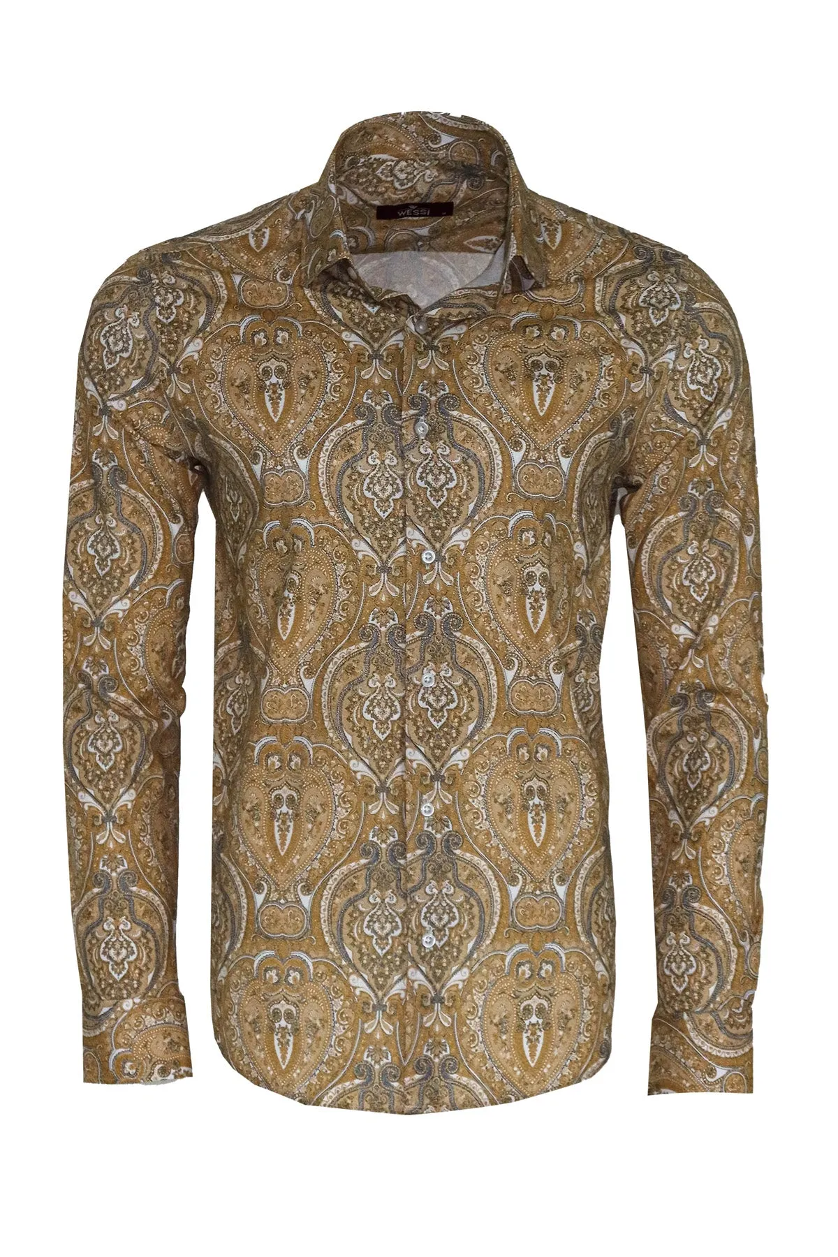 Beige Patterned Slim Fit Men's Shirt - Wessi sold by Wessi