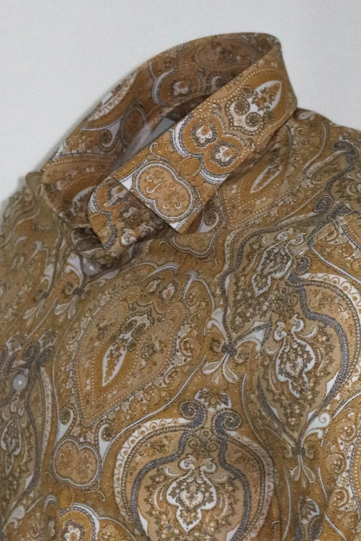 Beige Patterned Slim Fit Men's Shirt - Wessi sold by Wessi product image thumbnail 2