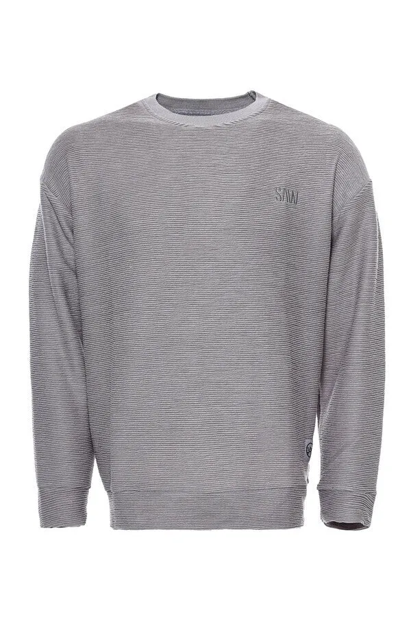 Horizontal Striped Grey Men's Sweatshirt - Wessi sold by Wessi