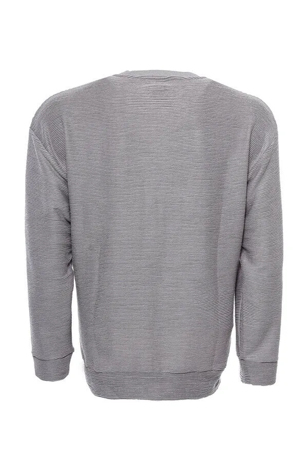 Horizontal Striped Grey Men's Sweatshirt - Wessi sold by Wessi product image thumbnail 2