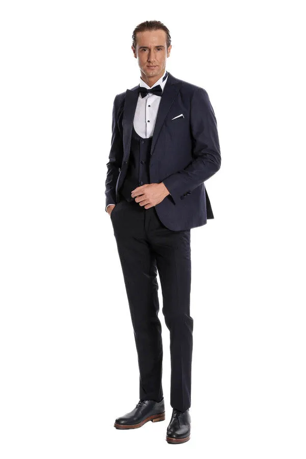 Navy Blue Vested Tuxedo - Wessi sold by Wessi product image thumbnail 2