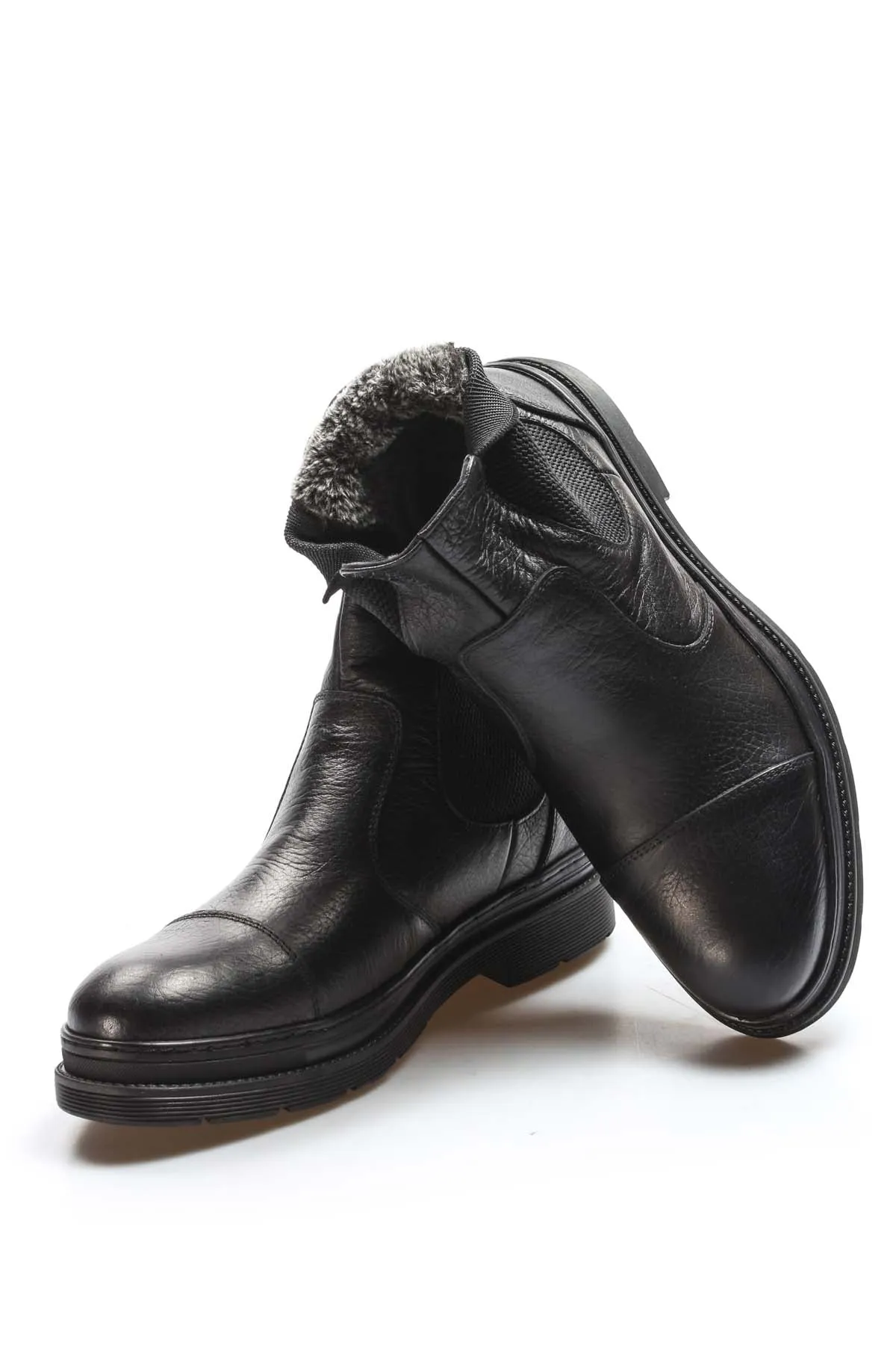 Men's Black Leather Chelsea Boots with Elastic Gussets - Wessi sold by Wessi product image thumbnail 5