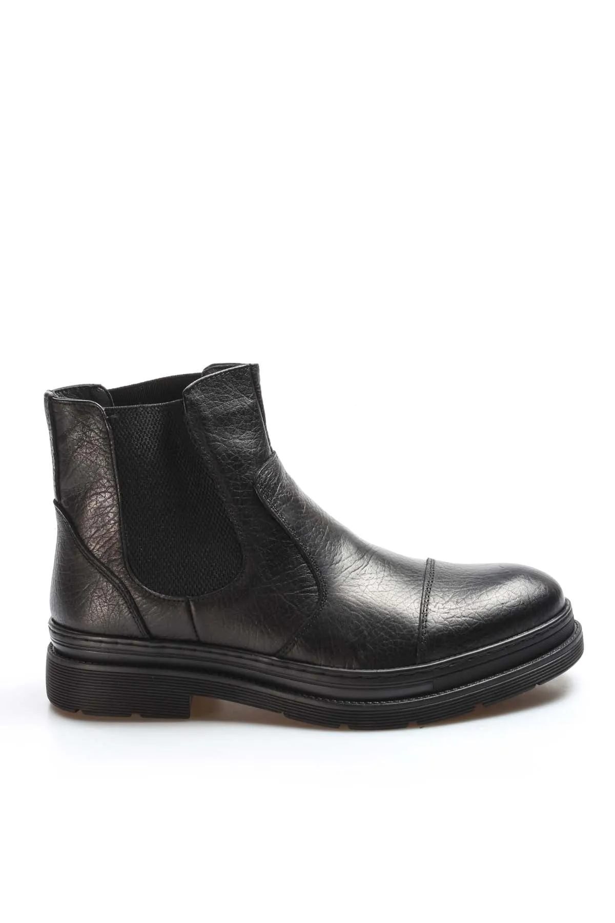 Men's Black Leather Chelsea Boots with Elastic Gussets - Wessi sold by Wessi product image thumbnail 2