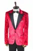 Floral Patterned Velvet Burgundy Men Tuxedo Jacket - Wessi sold by Wessi