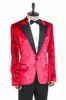Floral Patterned Velvet Burgundy Men Tuxedo Jacket - Wessi sold by Wessi