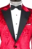 Floral Patterned Velvet Burgundy Men Tuxedo Jacket - Wessi sold by Wessi