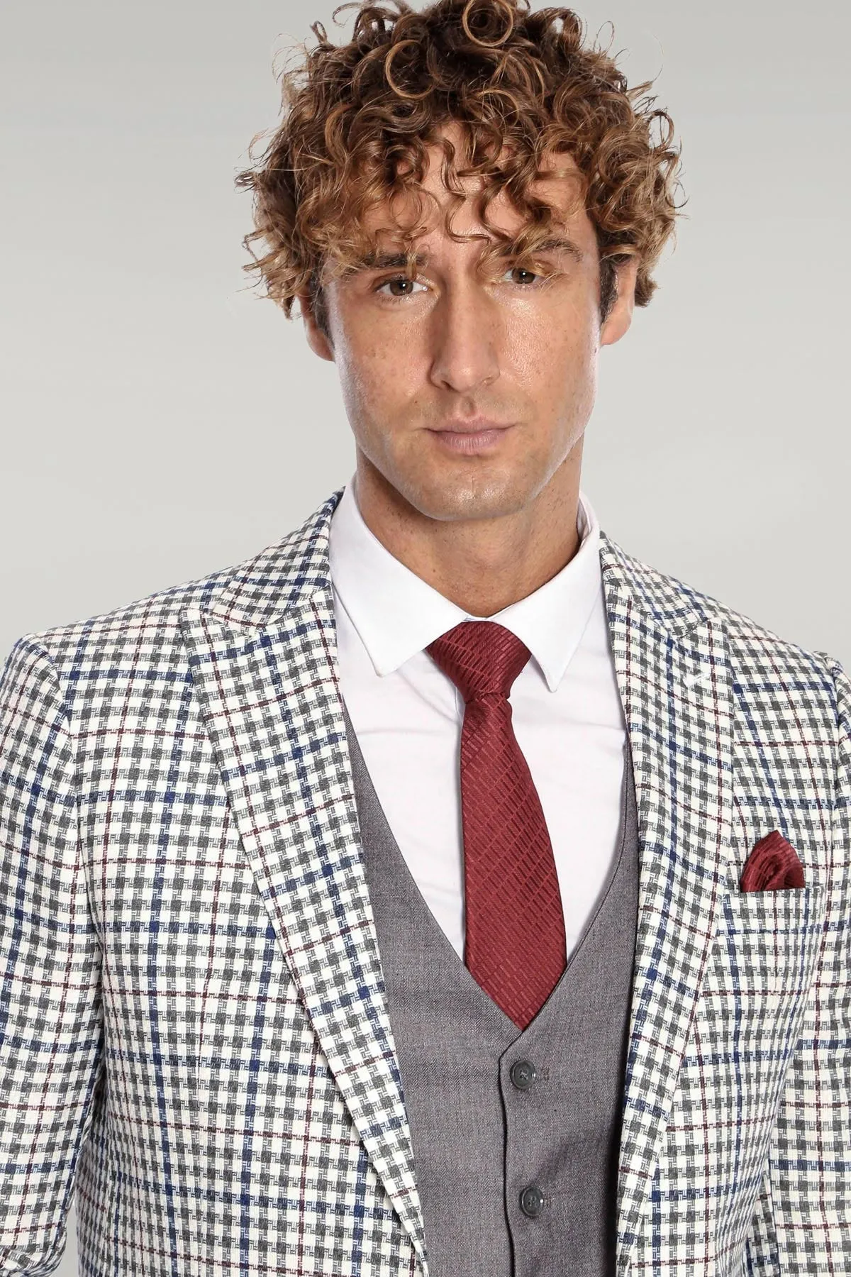Plaid Grey Men's Suit - Wessi sold by Wessi product image thumbnail 3
