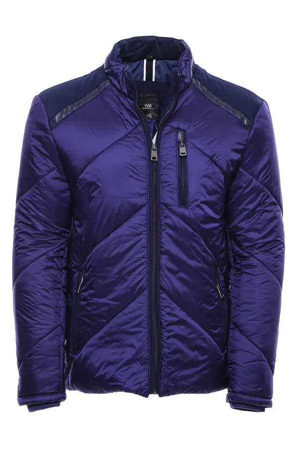 Blue Quilted Down Coat - Wessi sold by Wessi product image thumbnail 4
